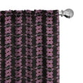 thumbnail image 1 of Ambesonne Psychedelic Curtains, Asian Bohemian Shapes, Pair of 28"x63", Violet Hunter Green Coral, 1 of 5