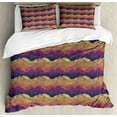 thumbnail image 1 of Ambesonne Psychedelic Duvet Cover Set, Curly Waves Art, Queen, Quartz Apricot Dried Rose, 1 of 3