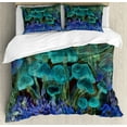 thumbnail image 1 of Ambesonne Psychedelic Duvet Cover Set, Dreamy Mushroom, Queen, Blue Violet and Slate, 1 of 3