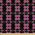 thumbnail image 1 of Ambesonne Psychedelic Fabric by the Yard Upholstery, Asian Bohemian Shapes, 5 Yards, Violet Hunter Green Coral, 1 of 5