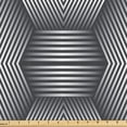 thumbnail image 1 of Ambesonne Psychedelic Fabric by the Yard Upholstery, Chevron Stripe Motifs, 2 Yards, Charcoal Grey and White, 1 of 1