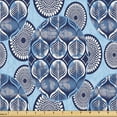 thumbnail image 1 of Ambesonne Psychedelic Fabric by the Yard Upholstery, Ethnic Inspired Circles, 3 Yards, Indigo and Pale Blue, 1 of 5