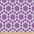 thumbnail image 1 of Ambesonne Psychedelic Fabric by the Yard Upholstery, Lines Star Like Shapes, 5 Yards, Fuchsia White and Grey, 1 of 5