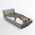thumbnail image 1 of Ambesonne Psychedelic Fitted Sheet, Boho Art, Twin XL Size, Multicolor, 1 of 2