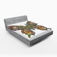 thumbnail image 1 of Ambesonne Psychedelic Fitted Sheet, Butterfly Spiral Wild, Queen Size, Multicolor, 1 of 2
