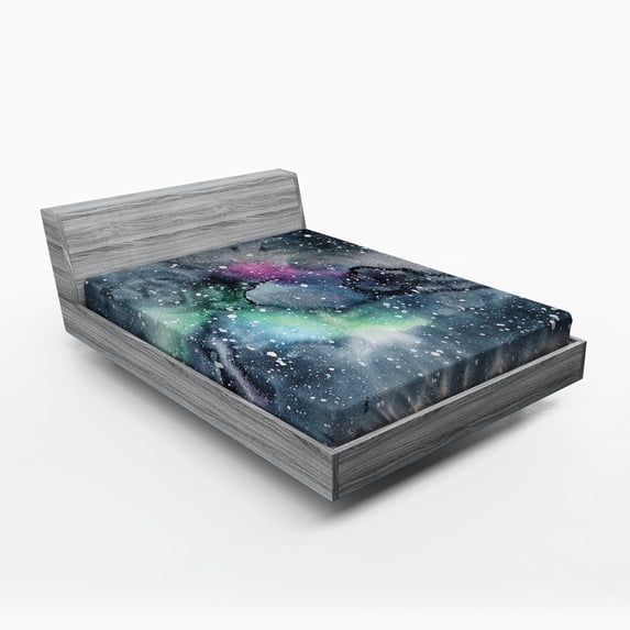 Ambesonne Psychedelic Fitted Sheet, Celestial Cosmic, Full Size, Multicolor
