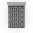 thumbnail image 1 of Ambesonne Psychedelic Fitted Sheet, Chevron Stripe Motifs, Full Size, Charcoal Grey and White, 1 of 5