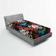 thumbnail image 1 of Ambesonne Psychedelic Fitted Sheet, Grunge Street Art, Twin XL Size, Multicolor, 1 of 2