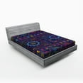 thumbnail image 1 of Ambesonne Psychedelic Fitted Sheet, Hippie Themed Animals, Queen Size, Multicolor, 1 of 2