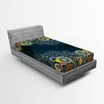 thumbnail image 1 of Ambesonne Psychedelic Fitted Sheet, Mandala Paisley, Twin Size, Blue Yellow, 1 of 2