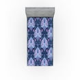 thumbnail image 1 of Ambesonne Psychedelic Fitted Sheet, Oriental Leafy Design, Twin XL Size, Dark Lavender Fuchsia, 1 of 5