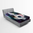 thumbnail image 1 of Ambesonne Psychedelic Fitted Sheet, Psychedelic Panda, Twin XL Size, Grey White, 1 of 3