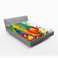 thumbnail image 1 of Ambesonne Psychedelic Fitted Sheet, Rainbow Splash, Queen Size, Multicolor, 1 of 2