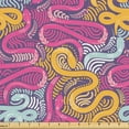 thumbnail image 1 of Ambesonne Psychedelic Forest Fabric by the Yard Upholstery, Swirling Snakes, 10 Yards, Pink and Pale Orange, 1 of 1