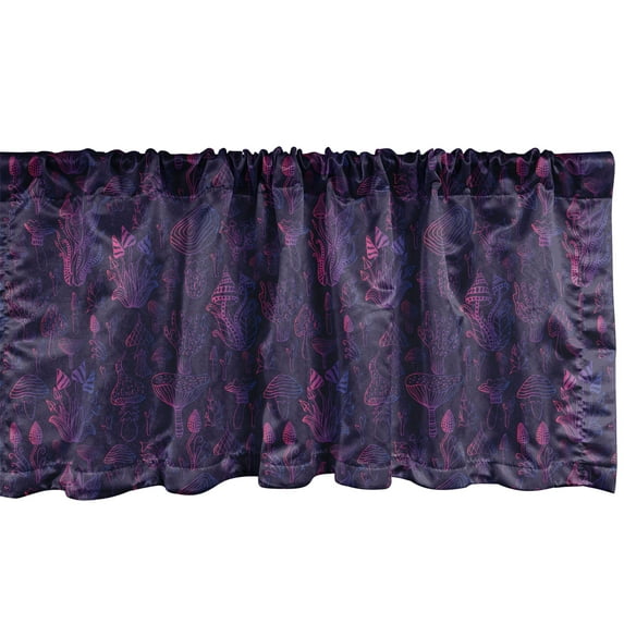Ambesonne Psychedelic Forest Valance Pack of 2, Outline Ombre, 54"X12", Dark Purple and Pink