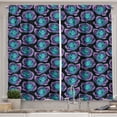thumbnail image 1 of Ambesonne Psychedelic Kitchen Curtains, Bicolour Abstract Roses, 55"x30", Charcoal Grey and Multicolor, 1 of 3