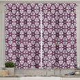thumbnail image 1 of Ambesonne Psychedelic Kitchen Curtains, Geometric Stars Stripes, 55"x30", Burgundy Dark Blue, 1 of 3