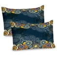 thumbnail image 1 of Ambesonne Psychedelic Pillow Sham 2 Pack, Mandala Paisley, 30"x20", Blue Yellow, 1 of 3