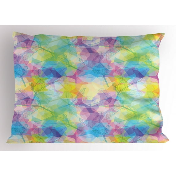 Ambesonne Psychedelic Pillow Sham, Dreamy Retro Botany, 36" X 20", Multicolor