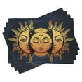 thumbnail image 1 of Ambesonne Psychedelic Place Mats Set of 4, Mystic Moon Sun, Standard Size, Yellow Dark Blue, 1 of 6