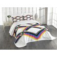 thumbnail image 1 of Ambesonne Psychedelic Quilted Bedspread Set 3 Pcs, Zigzag Colorful, Queen Size, Multicolor, 1 of 5
