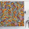 thumbnail image 1 of Ambesonne Psychedelic Shower Curtain, Funky Hippie Folk, 69"Wx75"L, Multicolor, 1 of 3