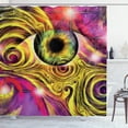 thumbnail image 1 of Ambesonne Psychedelic Shower Curtain, Hippie Vivid Color, 69"Wx70"L, Fuchsia Yellow, 1 of 5