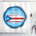 thumbnail image 1 of Ambesonne Puerto Rico Shower Curtain, Circular with Flag, 69"Wx75"L, Pale Blue Pale Grey, 1 of 3