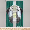 thumbnail image 1 of Ambesonne Pug Curtains, Dog Portrait Sunglasses Funny, Pair of 28"x95", Teal Grey, 1 of 2