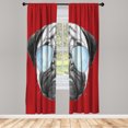 thumbnail image 1 of Ambesonne Pug Curtains, Dog Portrait Sunglasses Print, Pair of 28"x95", Red Grey, 1 of 2