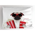 thumbnail image 1 of Ambesonne Pug Pillow Sham, Dog Going to the Movies, 26" X 20", Cream Red Black, 1 of 2