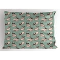 thumbnail image 1 of Ambesonne Pug Pillow Sham, Sitting Stretching Dog, 36" X 20", Turquoise, 1 of 2