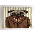 thumbnail image 1 of Ambesonne Pug Pillow Sham, Smart Dressed Dog Suit, 36" X 20", Brown Pale Brown, 1 of 2