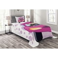 thumbnail image 1 of Ambesonne Pug Quilted Bedspread Set 2 Pcs, Dog Driving on Car, Twin Size, Pink Yellow, 1 of 3