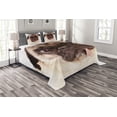 thumbnail image 1 of Ambesonne Pug Quilted Bedspread Set 3 Pcs, Upset Dog Sad Eyed Pet, Queen Size, Brown, 1 of 3
