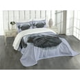 thumbnail image 1 of Ambesonne Pug Quilted Bedspread Set 3 Pcs, Young Puppy Giant Eyes, King Size, Slate Blue, 1 of 5