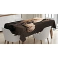 thumbnail image 1 of Ambesonne Pug Tablecloth Rectangular Table Cover, Puppy Photograph Animals, 60"x84", Brown Pale Brown, 1 of 4