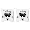 thumbnail image 1 of Ambesonne Pug Throw Pillow Cover 2 Pack, Black and White Dog, 20", Black White, 1 of 2