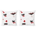 thumbnail image 1 of Ambesonne Pug Throw Pillow Cover 2 Pack, Happy Sad Cool Dogs Pug, 18", Black Red White, 1 of 7