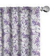 thumbnail image 1 of Ambesonne Purple Window Curtains, Hawaiian Hibiscus Pattern, Each 28" W x 84" L, Lilac White Blue Violet, 1 of 4