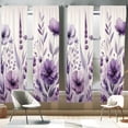 thumbnail image 1 of Ambesonne Purple 4-Panel Curtains, Watercolor Vintage Floral, 56"x63", Lilac Pale Grey Blush, 1 of 3
