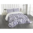 thumbnail image 1 of Ambesonne Purple Black Quilted Bedspread Set 3 Pcs, Mandala, King Size, Violet Black White, 1 of 5
