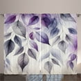 thumbnail image 1 of Ambesonne Purple Curtains 2 Panel Set, Cascading Down Leaves Fall, 108" x 84", Coconut Quartz and Lilac, 1 of 2
