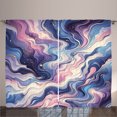 thumbnail image 1 of Ambesonne Purple Curtains 2 Panel Set, Curly Aesthetic Marble Art, 108" x 96", Quartz Mustard Azure Blue, 1 of 2