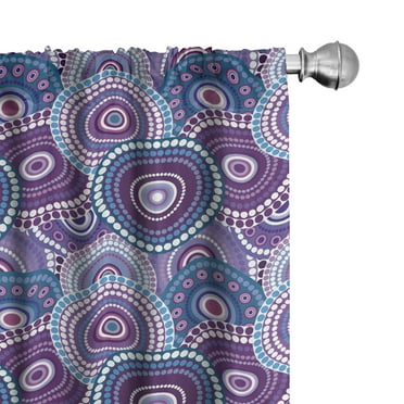 Ambesonne Purple Curtains, Circular Dots Pattern, Pair of 28"x84", Multicolor
