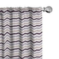 thumbnail image 1 of Ambesonne Purple Curtains, Zig Zag Waves Shapes, Pair of 28"x95", Pale Pink Purple, 1 of 5