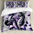 thumbnail image 1 of Ambesonne Purple Duvet Cover Set, Seahorse Dried Corals Motif, King, Pale Lilac Violet, 1 of 5