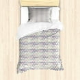 thumbnail image 1 of Ambesonne Purple Duvet Cover Sets, Pastel Colored Wavy Lines, 2-Twin, Pale Mauve Lilac, 1 of 4