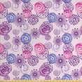 thumbnail image 1 of Ambesonne Purple Fabric by the Yard Upholstery, Watercolor Flower Art, 2 Yards, Blue Pink, 1 of 4