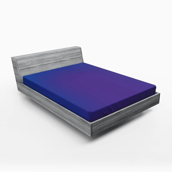 Ambesonne Purple Fitted Sheet, Ombre Vivid Backdrop, Queen Size, Dark Blue and Purple